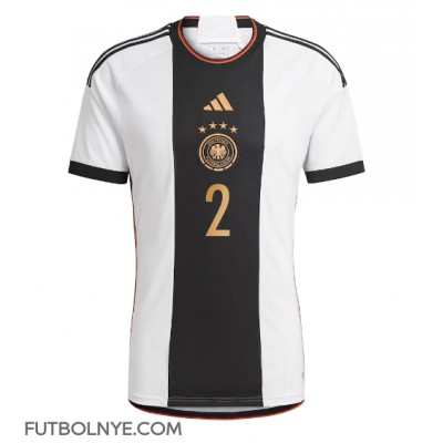 Camiseta Alemania Antonio Rudiger #2 Primera Equipación Mundial 2022 manga corta